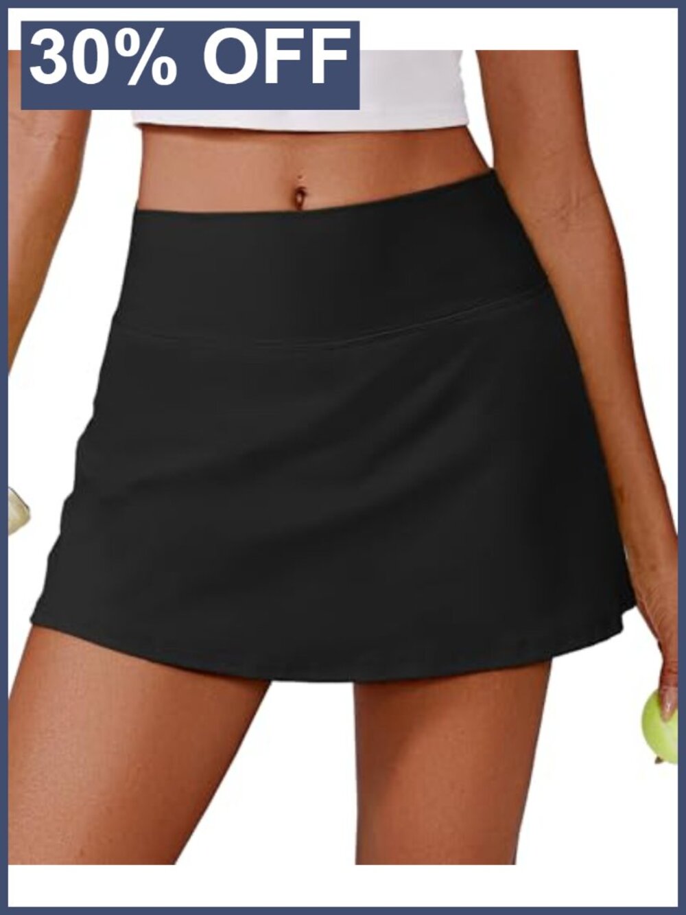 High Waisted Tennis Skort with Pockets & Built-in Shorts